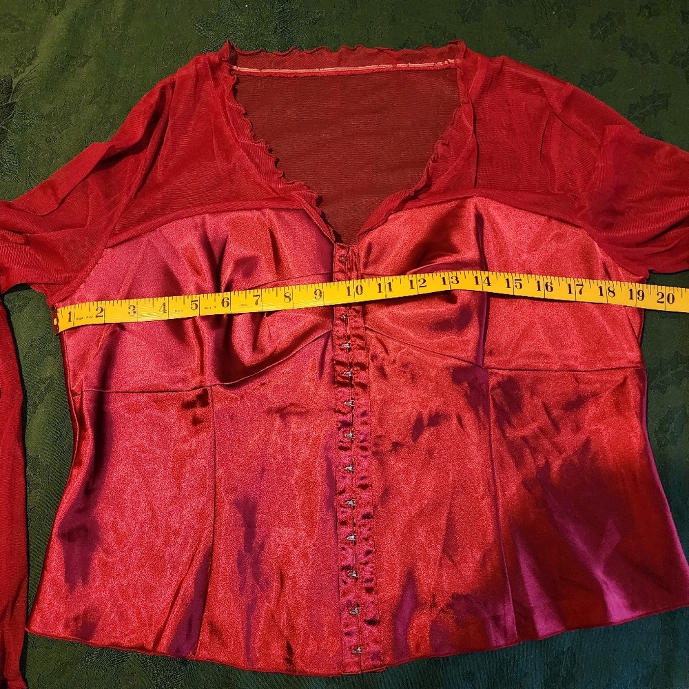 Vintage Forenza Red Corset Style Shirt size 16 - Picture 9 of 10